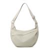 Solid Color Nylon Minimalist Crossbody Bag with Zipper Pockets and Adjustable Strap for Women