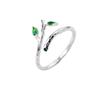 Elegant European Women's Tree Leaf Open Ring