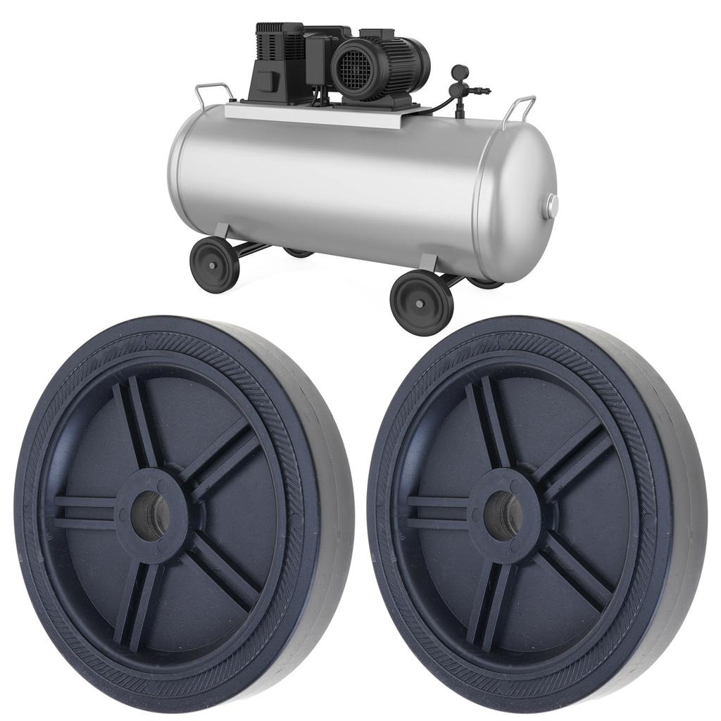 Pack of 2 Heavy Duty Quiet Air Compressor Wheels Durable Plastic Casters Wheel 20/25mm Mounting Hole for Easy Mobility