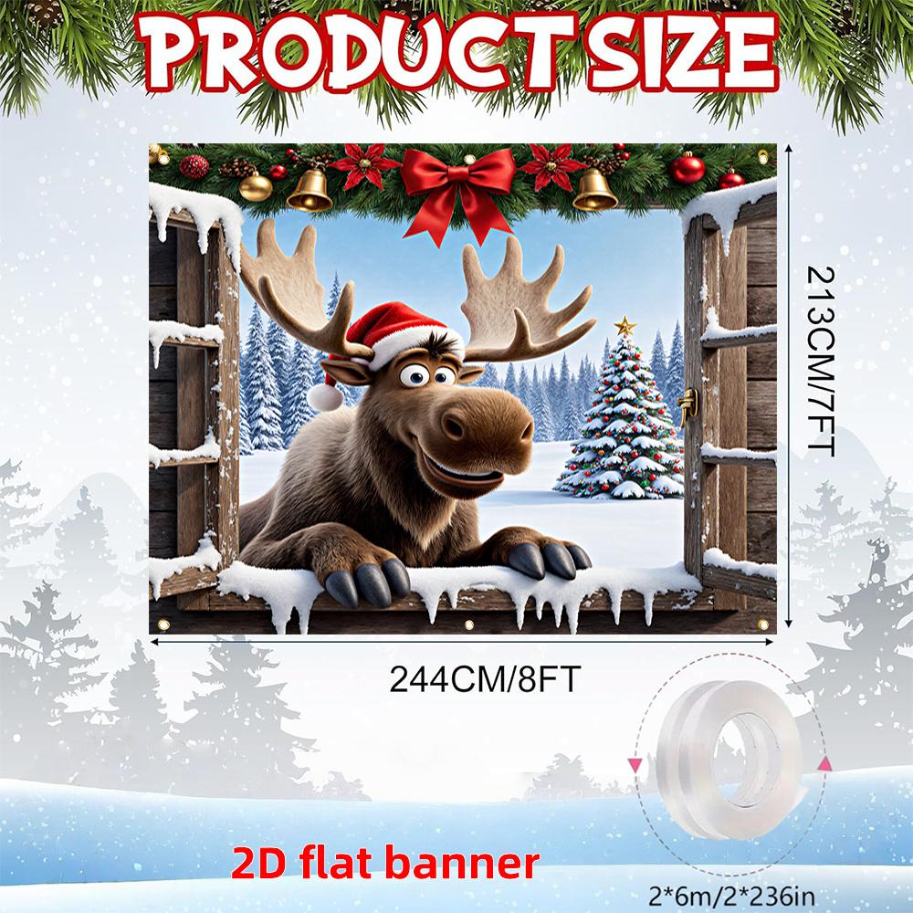 1Pcs 2D Door Merry Christmas Decoration Background Winter Backdrop Decorations For Photo Studio Photo Booth Christams Party