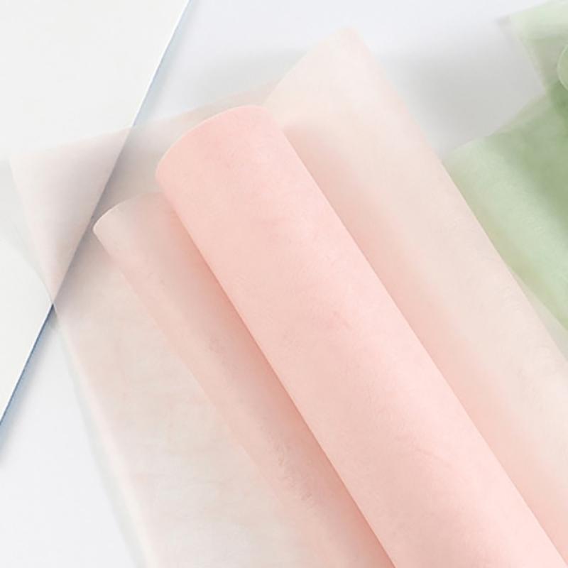 Květinový balicí papír Průsvitný Papír podšitý mléčnou bavlnou Květinářské balení Květinová kytice Svatba Měkký barevný Dekorační papír