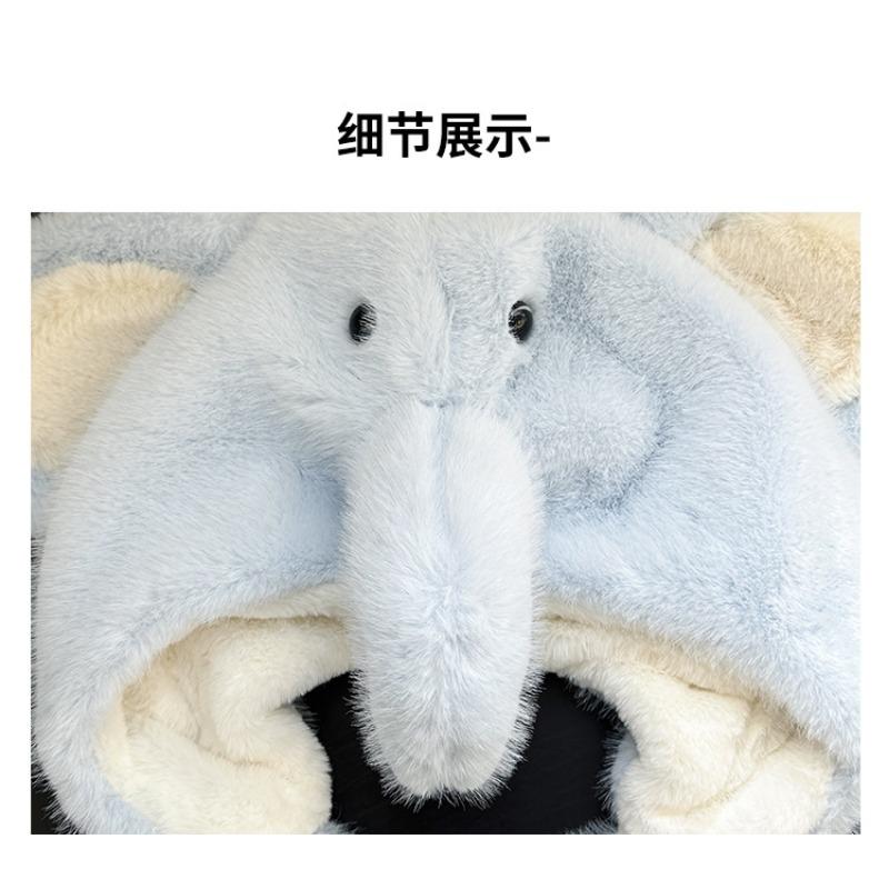 Damen S Koala Plüsch Ohrenklappen Wintermütze Warm Verdickt Für Große Köpfe