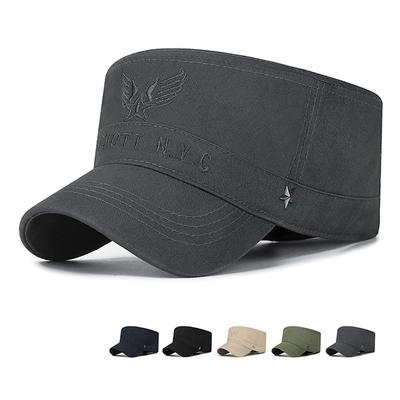 Hat Men's Spring Autumn Outdoor Adjustable Flat Hat Sunshade Cotton Five-Star Label Cap