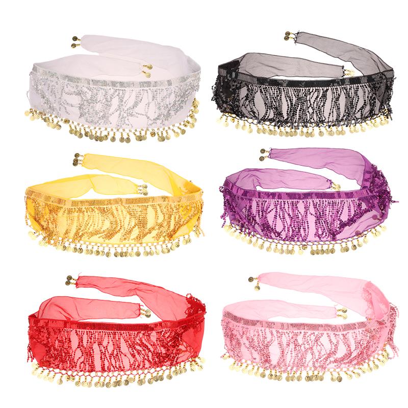 Belly Dance Waist Chain Boho Sequin Tassel Waist Belt Indian Dance Hip Scarf Jazz Dance Show Costumes With Dangling Sequins