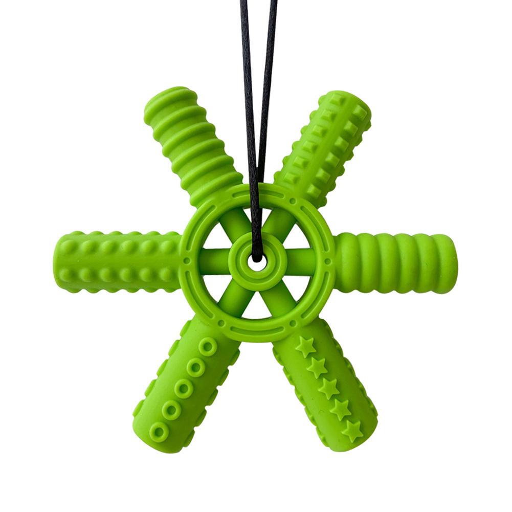 1Pcs BPA Free Silicone Teether Cartoon Sensory Chew Necklace Pendant Oral Motor Chewy Toy Therapy Tools for Kids