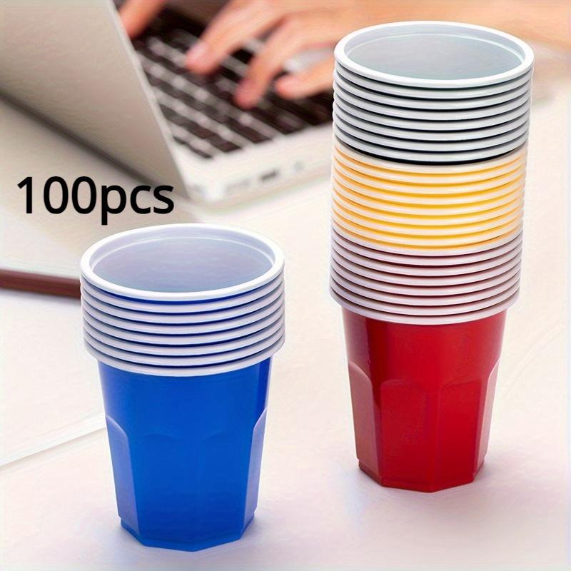 

100/200 шт. Яркие разноцветные пластиковые стаканчики Разноцветные стаканчики для горячих и холодных напитков - Идеально подходят для вечеринок, свадеб, выпускных и семейных посиделок 100pcs