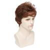Men Layered Hair with Bangs Short Synthetic Mixed Ruddy Brown Wigs for Male Daily Cosplay Party Heat Resistant Fibre