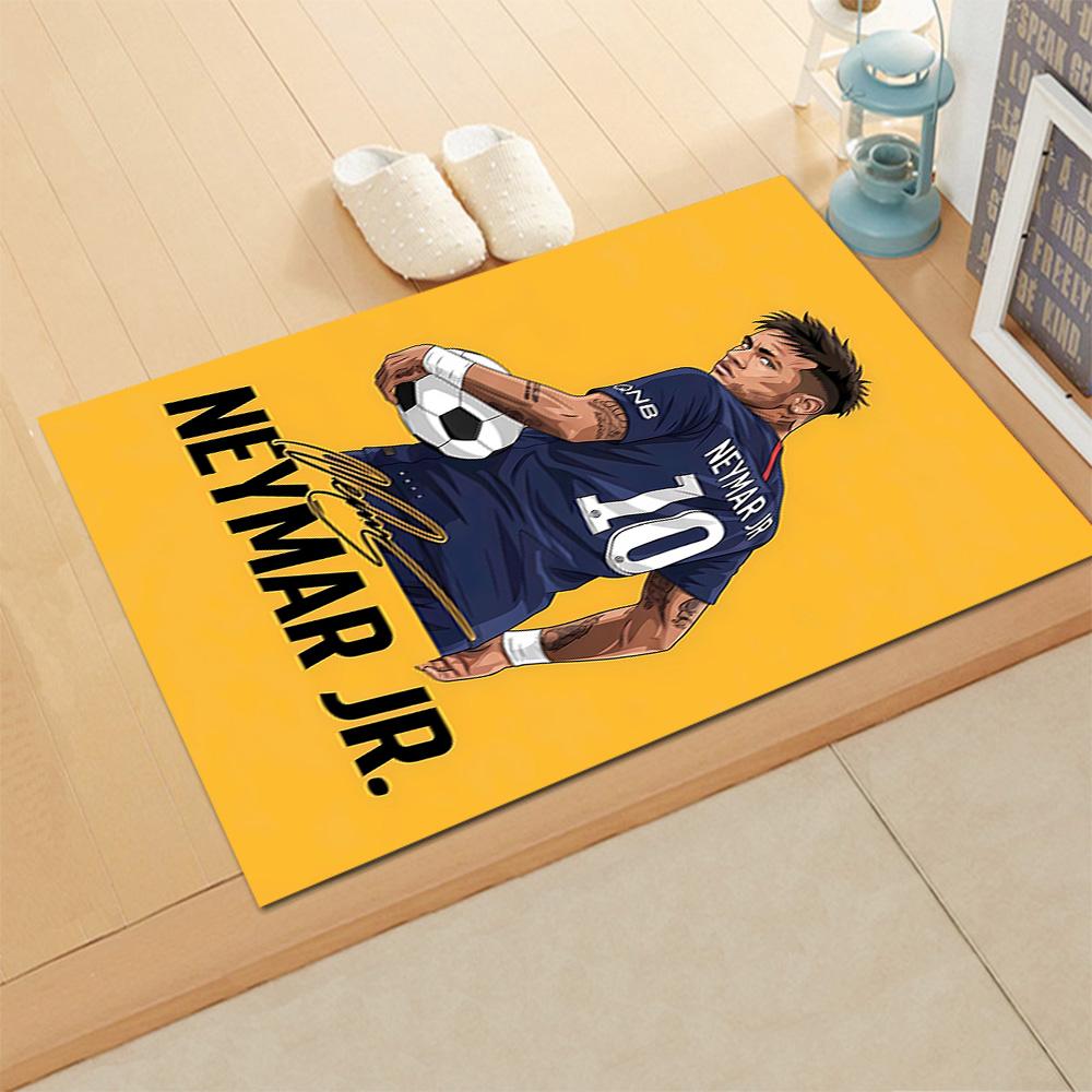 Brazilian Football Stars rug for living rooms, bedrooms, home décor, and as gifts.