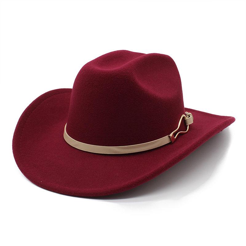 Vintage Men'S Wool Cowboy Hat Western Cowboy Hat Women'S Top Hat Jazz Hat Felt Hat