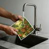 6PCS Cleaning Dishcloths Reusable Kitchen Dish Towels Tropical Animal Pattern Dishcloth Absorbent Lint Free Cloth Washable Duster Rags Tea Towels