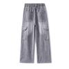 New Spring Summer Men's Vintage Jeans Multi Pocket Cargo Loose Casual Denim Pants Men Cotton Wide Leg Denim Trousers Streetwear