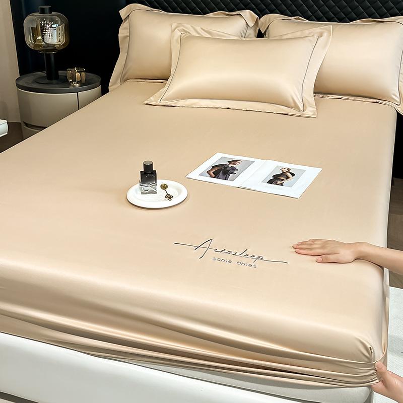 Summer Ice Silk Bed Sheet Single Piece Mattress Protector 25 New Solid Color Bed Cover Dust Cover Summer Sheet
