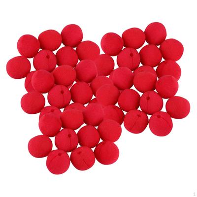 50Pcs Red Clown Noses Bulk Photo Props Funny Supplies 50mm Lightweight Adults Costume Cosplay