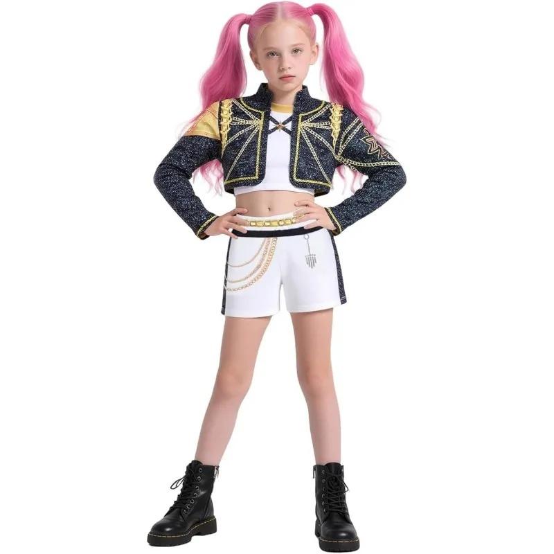Girls Kpop Demon Hunter Rumi Zoey Mira Cosplay Costume Anime Idol Huntrix Uniform Suit for Halloween Carnival Party Outfits Gift