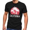 Men's California Palm Trees Santa Monica Beach Summer Sun Fashion T-Shirt-