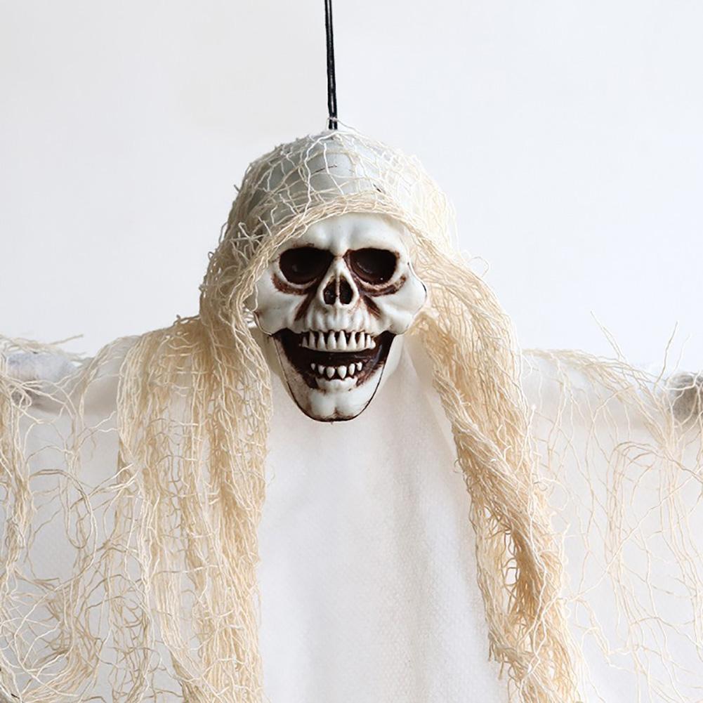 1Pc Creepy Skeleton Face Hanging Ghost Halloween Decoration Horror Haunted House Halloween Props Supplies