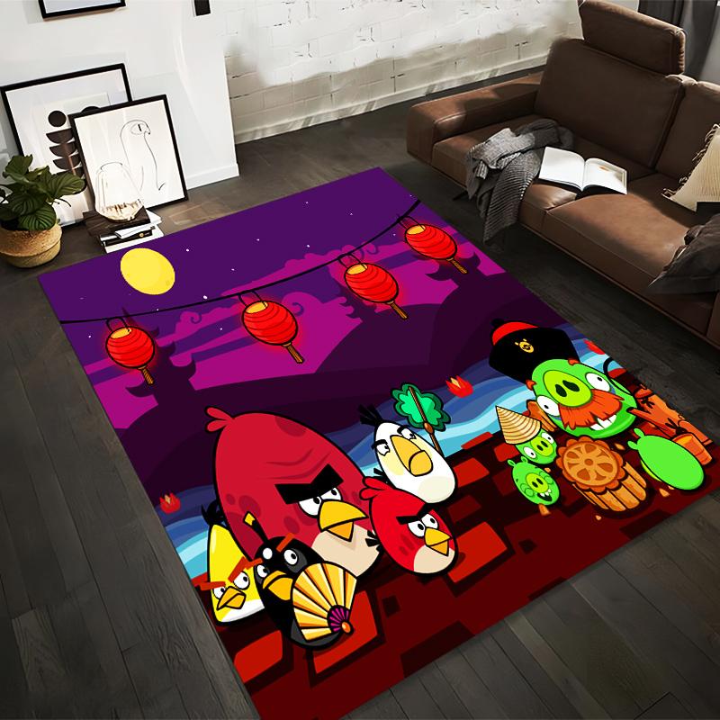 

Angry Birds and Green Pig Mooncake Mid-Autumn Lantern Festival Cartoon Carpet Suitable for use as an anti-slip for room and bedroom sofas 40x60cm( 15x23in )