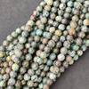 Natural Green Brown African Turquoise Beads, Size 6MM 8MM 10MM, Beads, Loose Round Beads, 14-15 Inch Strand Beads.