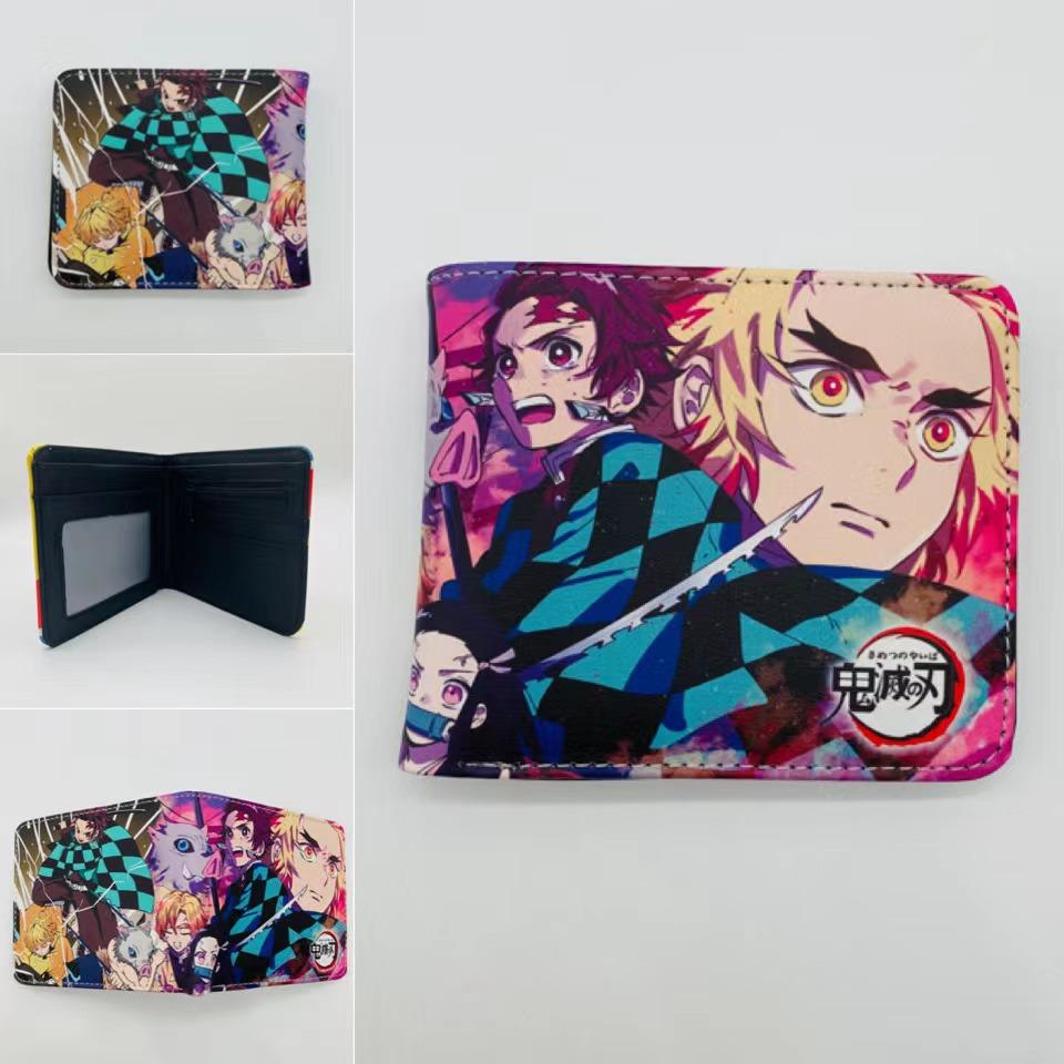 Japan cartoon comics Demon Slayer Short Fold Wallet Cartoon Coin Purse Suitable for Students 0006