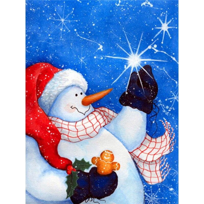 Novo 5D DIY Pintura Diamante Boneco de Neve Bordado Diamante Natal Ponto Cruz Rodada Completa Broca Artesanato Decoração de Casa Arte Presente