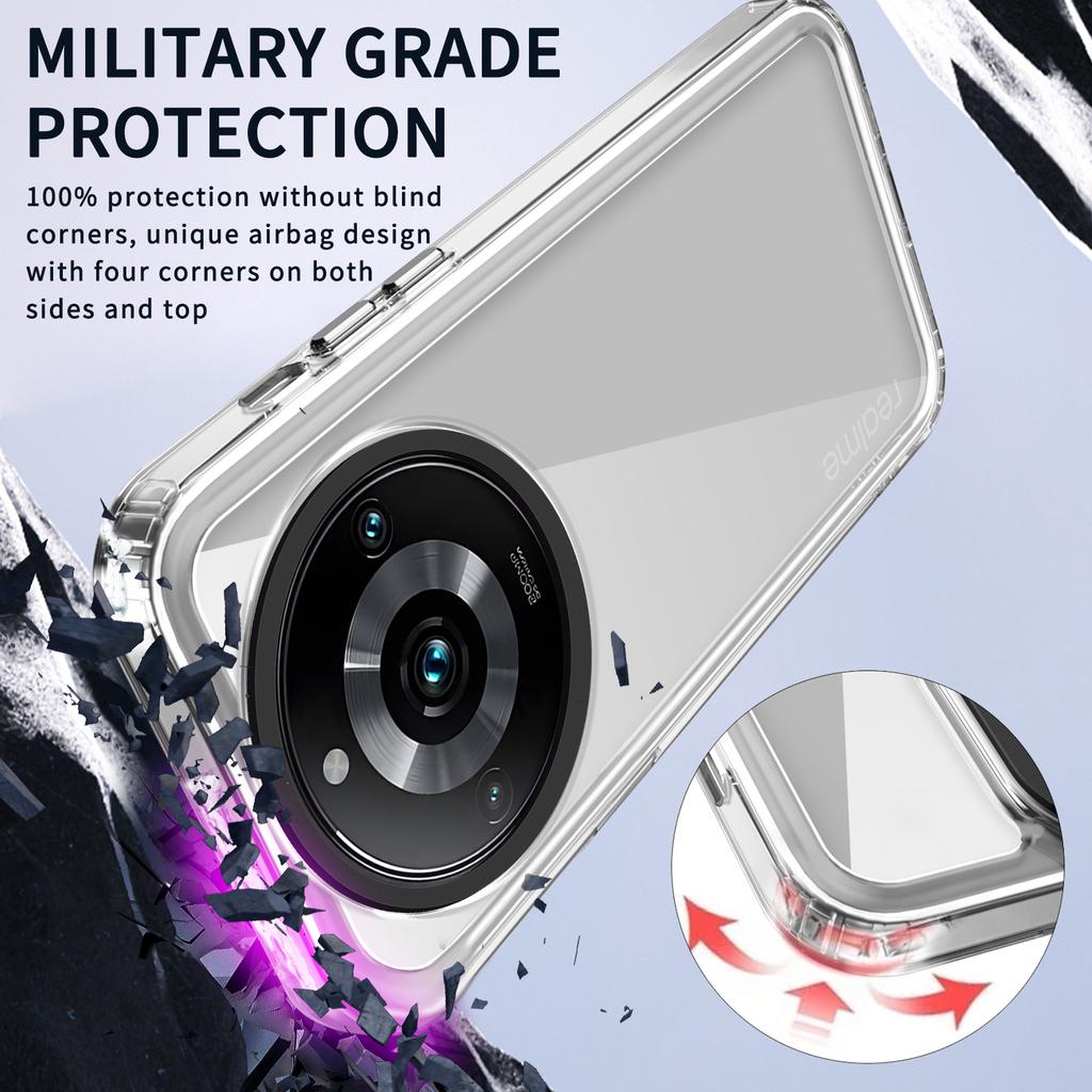 For Realme 11 Pro+ 5G/11 Pro 5G Back Case Clear PC+TPU Drop-proof Phone Cover