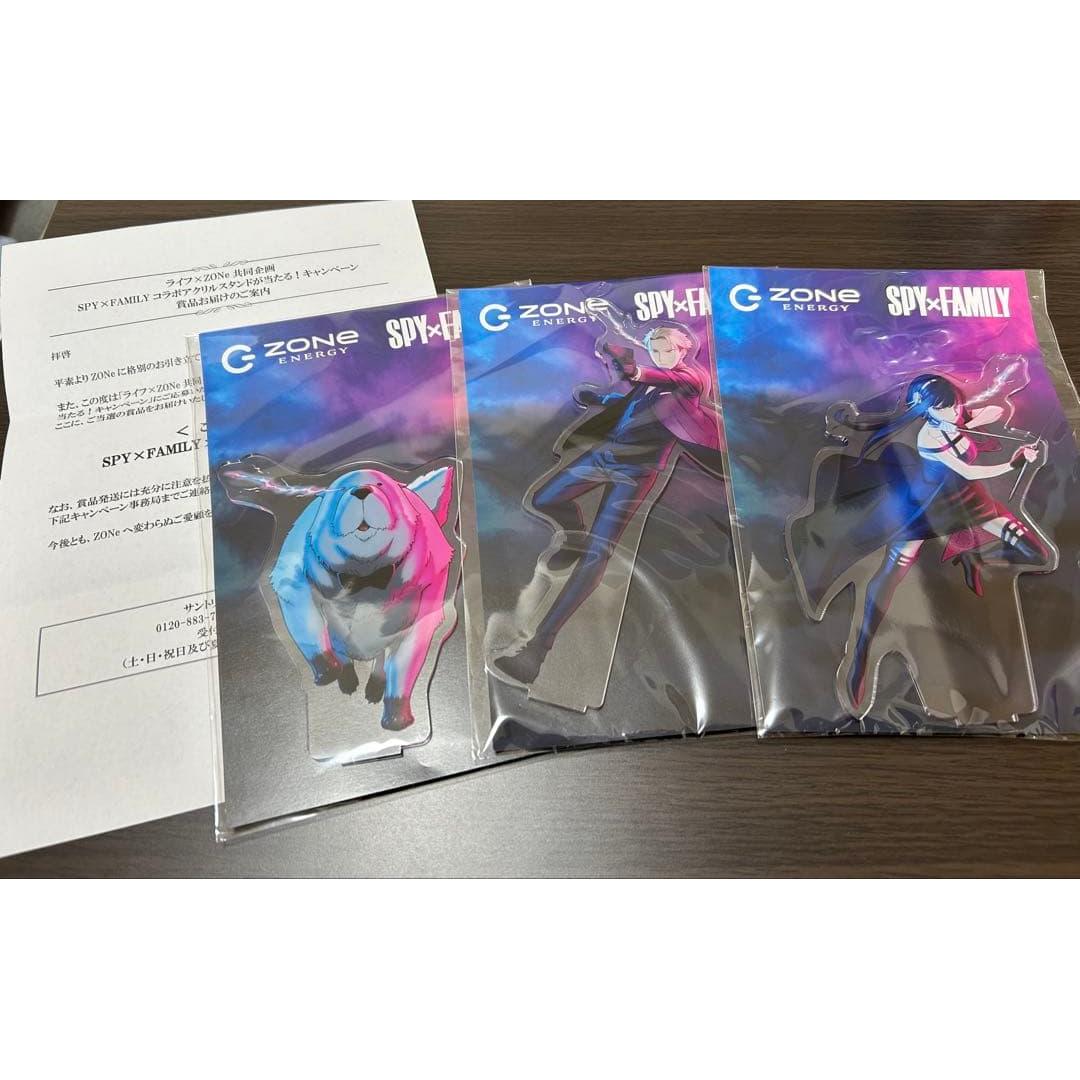 Used SPYFAMILY ZONe Acrylic Stand Winning Items Set of 3 with Notification Card