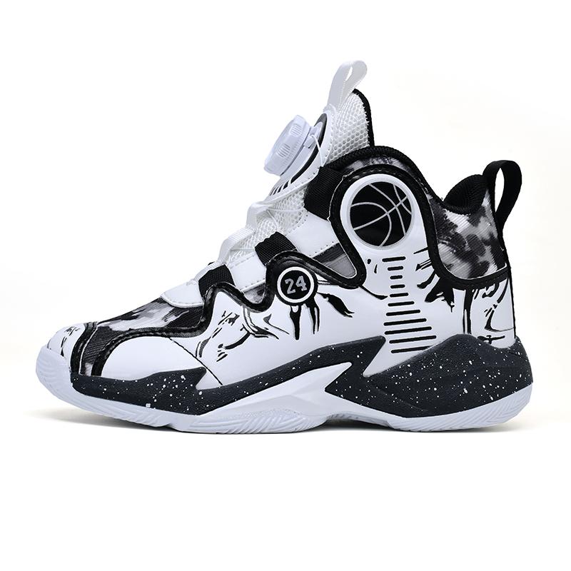 Детская обувь осень новые мальчики дышащие баскетбольные кроссовки для улицы нескользящие — фото 5