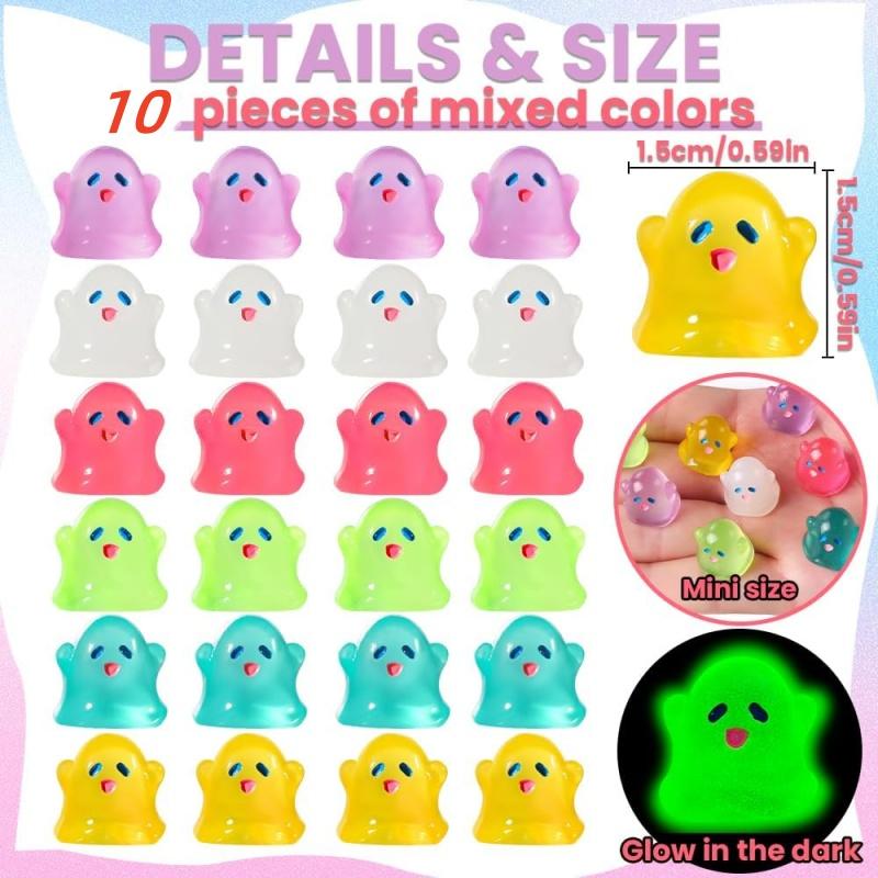 

Halloween Mini Resin Ghost Figurines Glow in The Dark Cute Miniature Ghost Statue Micro Landscape Accessories for Outdoor Decor