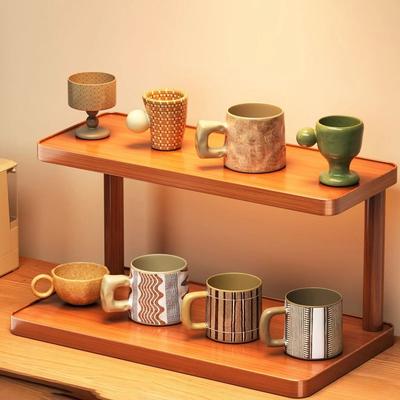 Einfach zugänglicher Arbeitsplatten-Organizer Regal 2-stöckiges Design Schreibtisch-Display-Ständer Teeraum