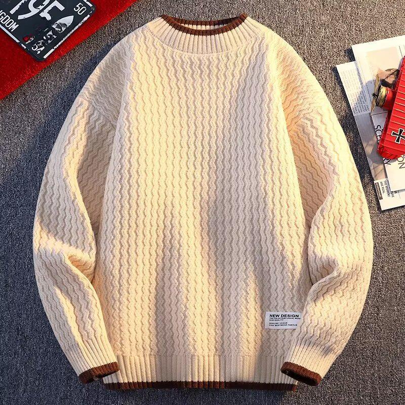 

Korean Style Men s Thickened Half-High Collar Knit Sweater - Warm, Trendy Slim Fit for Autumn and Winter XXL абрикосовий