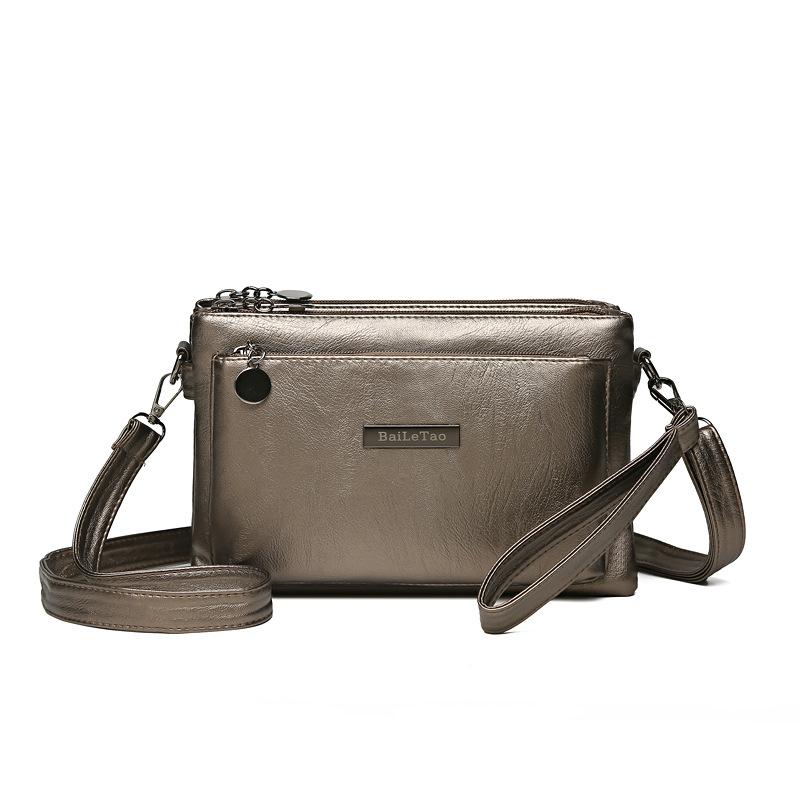 Middle-aged Mother Bag Female PU Messenger Bag Multi-layer Shoulder Bag