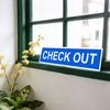 Street Sign Warning Plaque: Check Out Aluminium Decorative Sign (15.7×3.94 Inches) for Wall Decor;blue Design Suitable for Office, Outdoor & Indoor