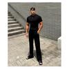 Men S Waffle Knit Short Sleeve Fitted Casual T Shirt