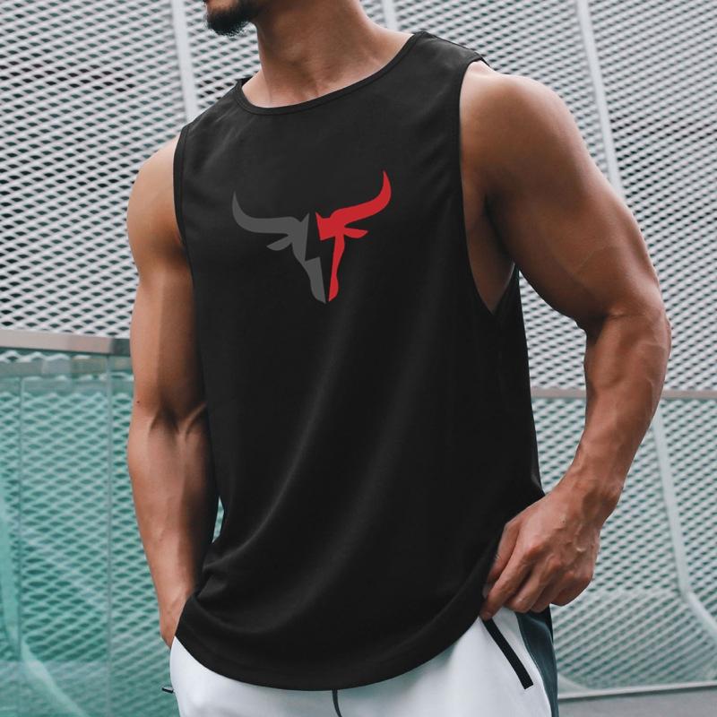 Pánské fitness tílko bez rukávů, rychleschnoucí vesta ze síťoviny