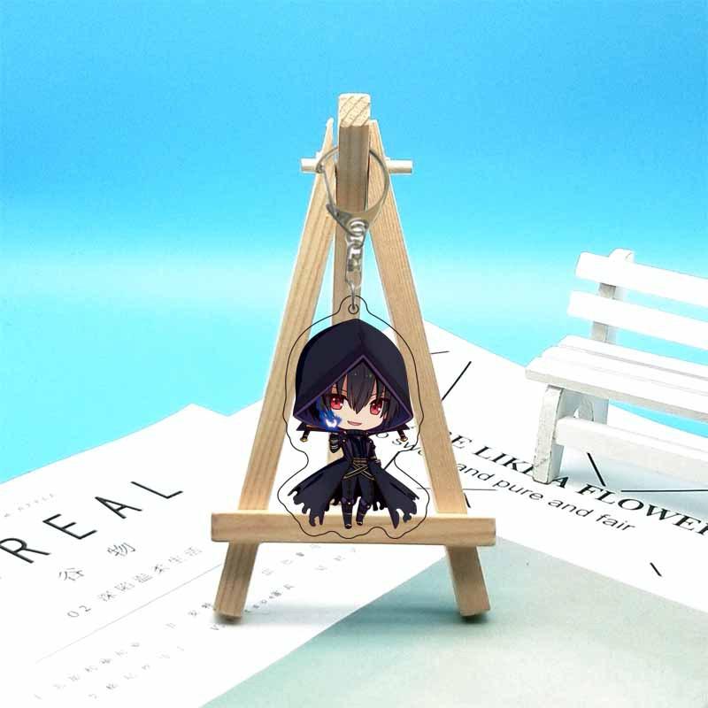 

Anime Want To Become A Powerhouse of Shadow Keychain HD Q Version Bag Pendant Cosplay Accessories Acrylic Key Chain