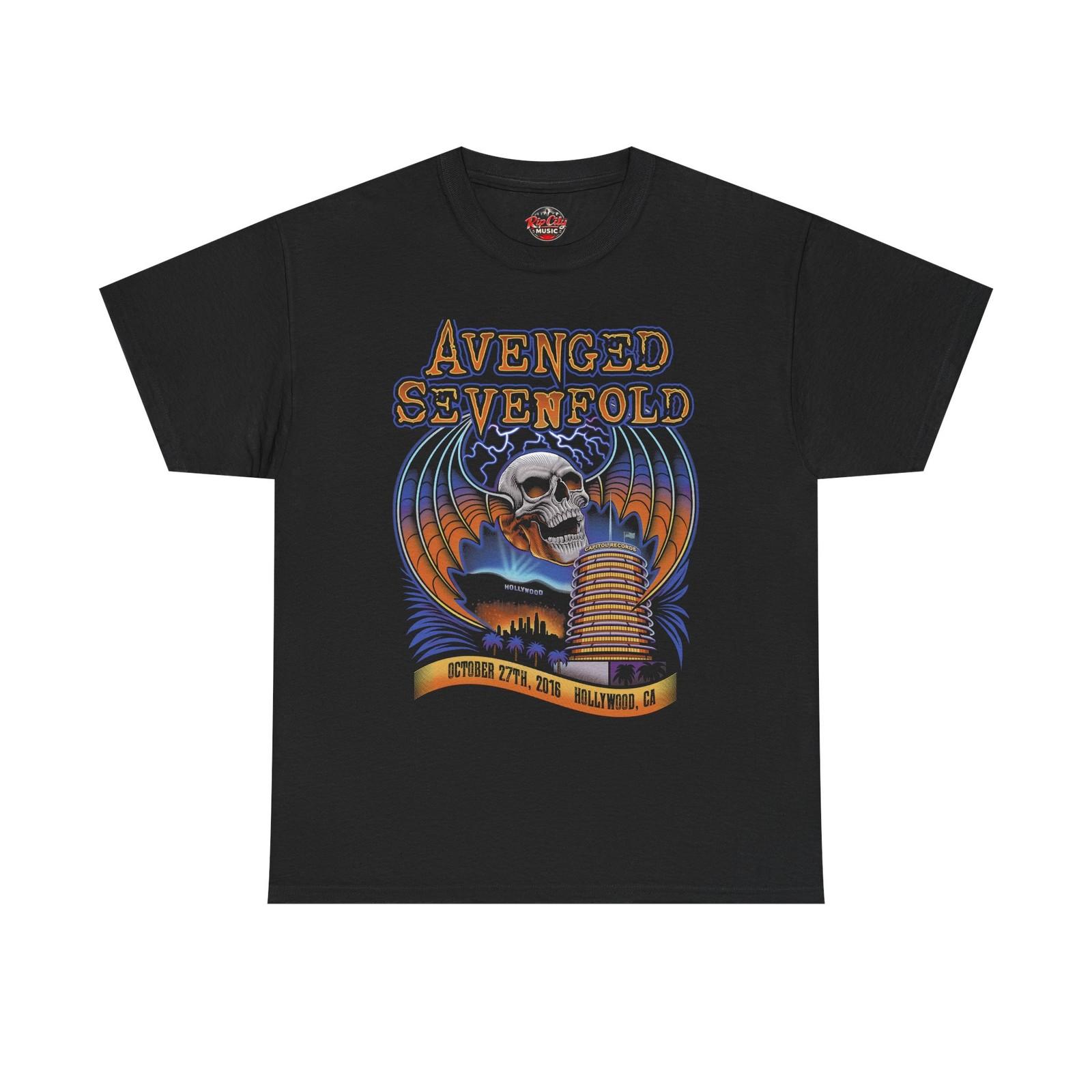 Avenged Sevenfold A7X Deathbat Hollywood CA Concert Rock Band Unisex T-Shirt XL