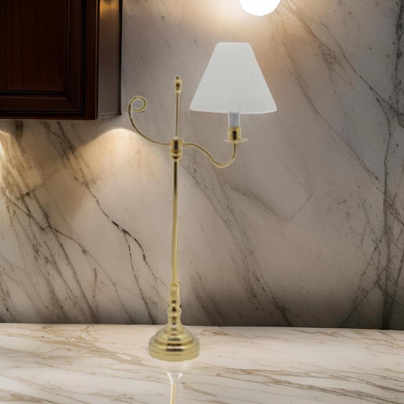 Realistische Schlafzimmer Stehlampe Miniatur Möbel Modell Puppenhäuser Zubehör Realistische Beleuchtung Spielzeug Spielset 1:12