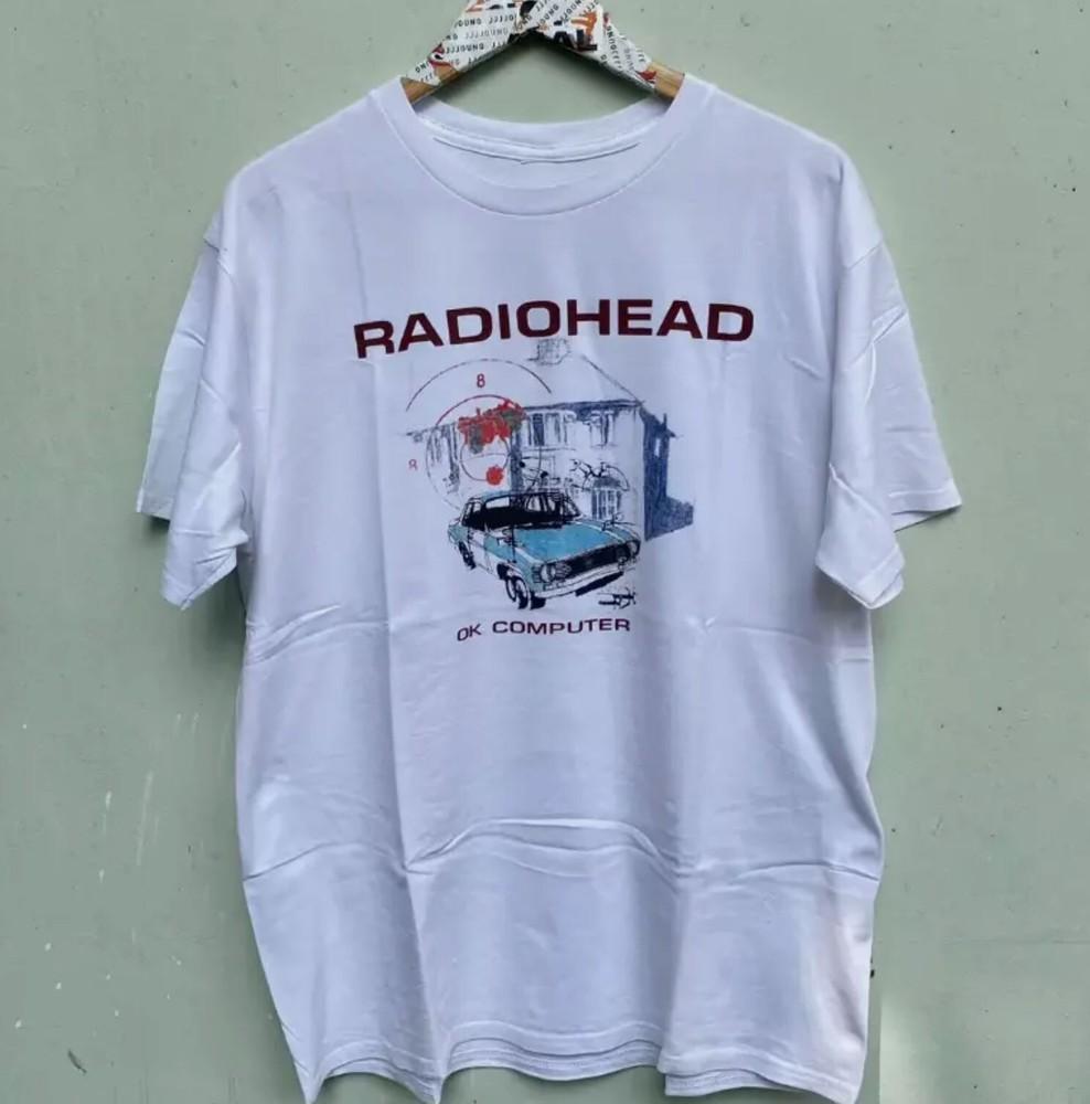 Radiohead Tour 97 Ok Computer Retro white short sleeve T shirt Unisex T-Shirt XXXXL