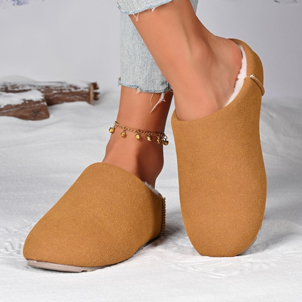 Lichtgewicht schapenvacht met dikke zool geïntegreerde kleine aardappel sneeuw katoenen schoenen 25 herfst en winter nieuw super warme bovenkleding halve pantoffels