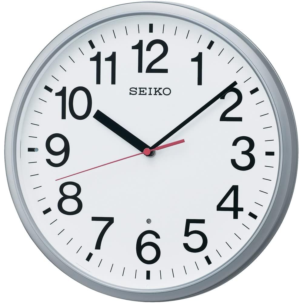 Seiko Clock Wall Clock, Radio Controlled, Analog, Silver Metallic, KX230S