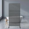 Black Freestanding Privacy Fence Screen 35x75in Laser-Cut 3-Panel Outdoor Partition for Garden Deck Room Devider