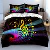 Colorful Musical Notes Art Set Multiple Sizes Kid'S And Adults' Bedroom Exquisite 3Pc Bedding Set, Gift