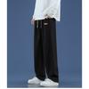 Autumn Winter Men's Black Straight Wide Leg Jeans High Street Loose Fit Denim Pants Casual Trousers Street Style