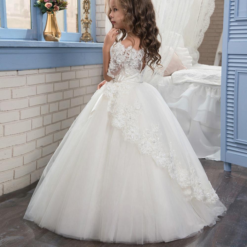 Robe De Princesse Pour Fille Avec Paillettes & Motifs 3D - Longueur Sol, Tulle Arc-en-Ciel - Pour Mariage, Anniversaire & Cérémonies - 12