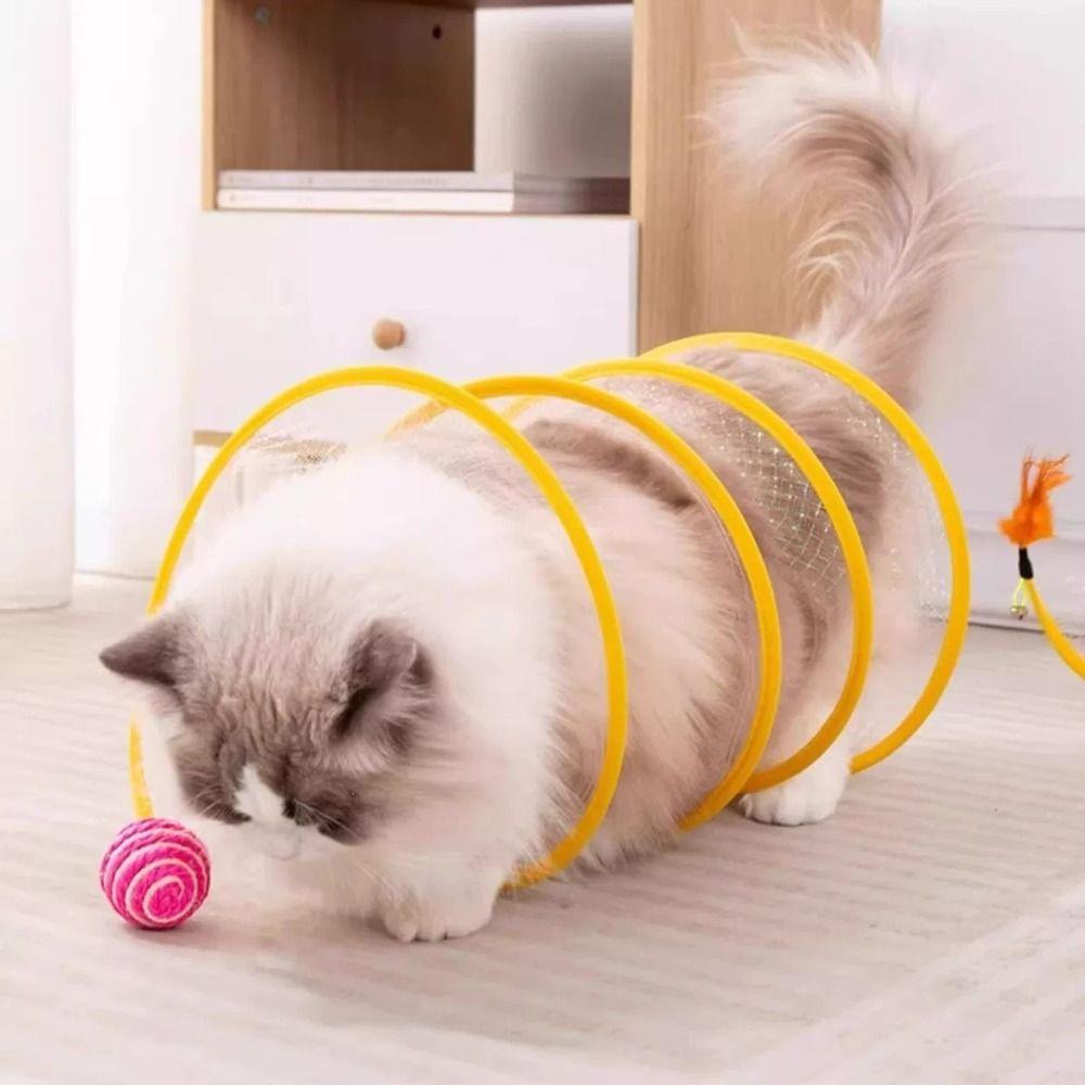 Portable Cat Tunnel Tube Elastic Foldable Cat Play Tunnel Interactive Cat Toy  Pet Supplies