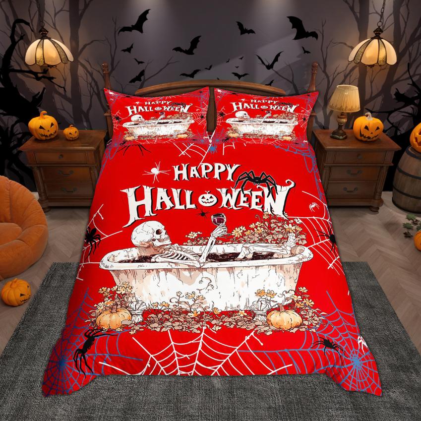 Comforter Homewish Funny Skull Skeleton 2Pcs/3Pcs Happy Halloween Bedding Treat Or Trici