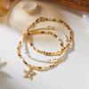 Vintage Gold Color Multilayer Anklet for Women Starfish Conch Scallops Pendant Metal Chain Anklet Beach Party Foot Jewelry Gifts