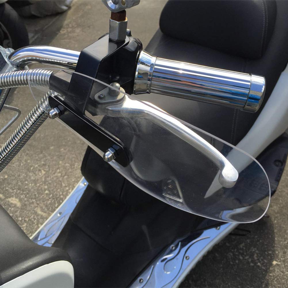 AQIMY Knuckle Guards, Universal Motorcycle Handlebar Guard, Acrylic Windshield Protection, Stone and Rain Protection, Clear Knuckle Visor