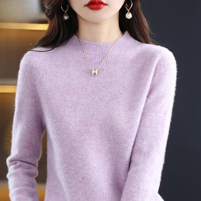 Damen Pullover 100% Merinowolle Winter Strickpullover Herbst Jumper Weibliche Strickoberteile Langarm