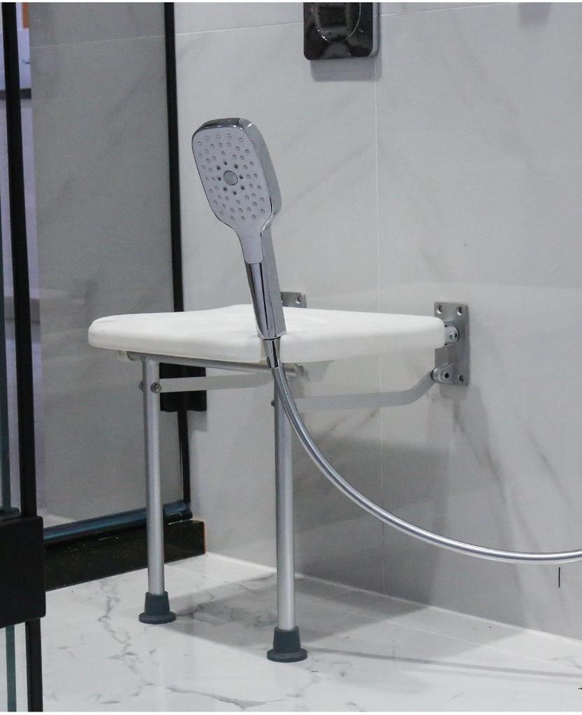 Space-Saving Wall-Mounted Folding Shower Chair for Elderly & Pregnant Women